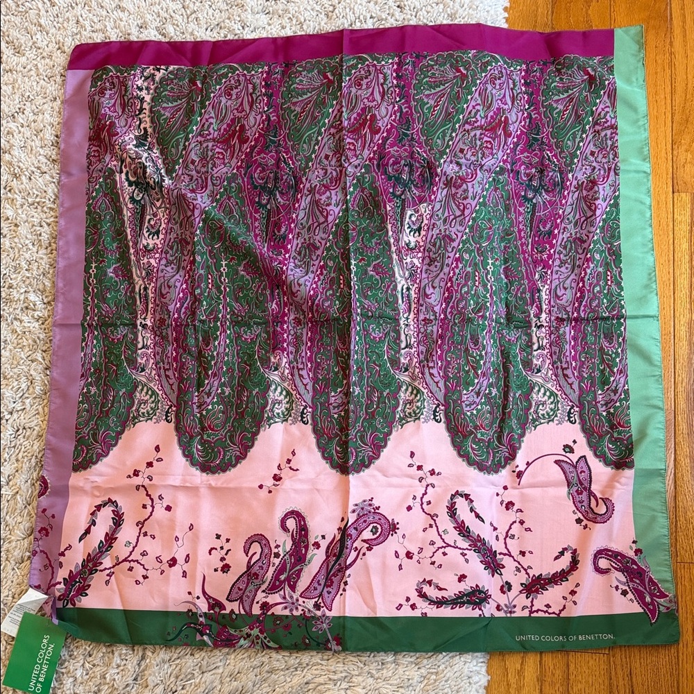 United Colors of Benetton Multicolor Paisley Silk Scarf